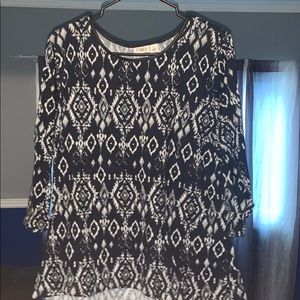 Cato 3/4 length sleeve patterned shirt